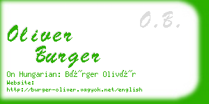 oliver burger business card